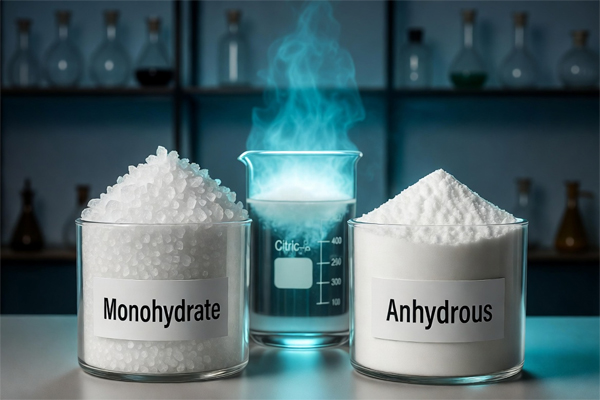 Monohydrate vs Anhydrous Citric Acid Visual Comparison